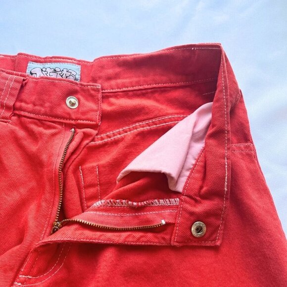 DIGITS 238 ROBO DENIM MEN'S ORANGE BAGGY STREETWEAR WIDE LEG JEANS - XS - Picture 6 of 12